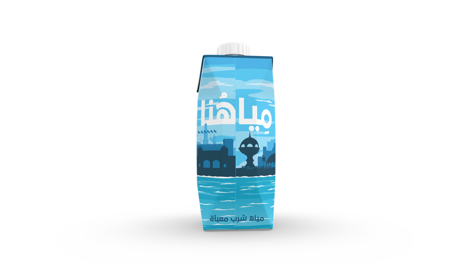 OURWATER bottle packaging in English